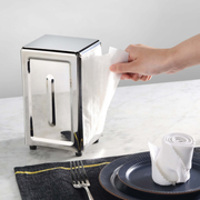 Vague Stainless Steel Silver Napkin Dispenser 7.5" x 4.8" x 3.9" - Al Makaan Store