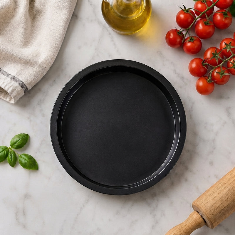 Vague Aluminum Black Pizza Pan