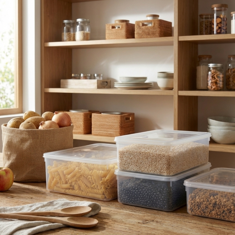 White Plastic Food Storage Box