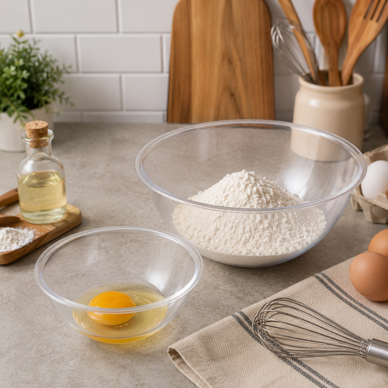 Transparent Plastic Mixing Bowl