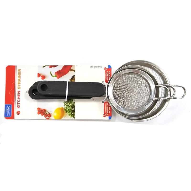 3 Pieces Strainers with Handle Set - Al Makaan Store