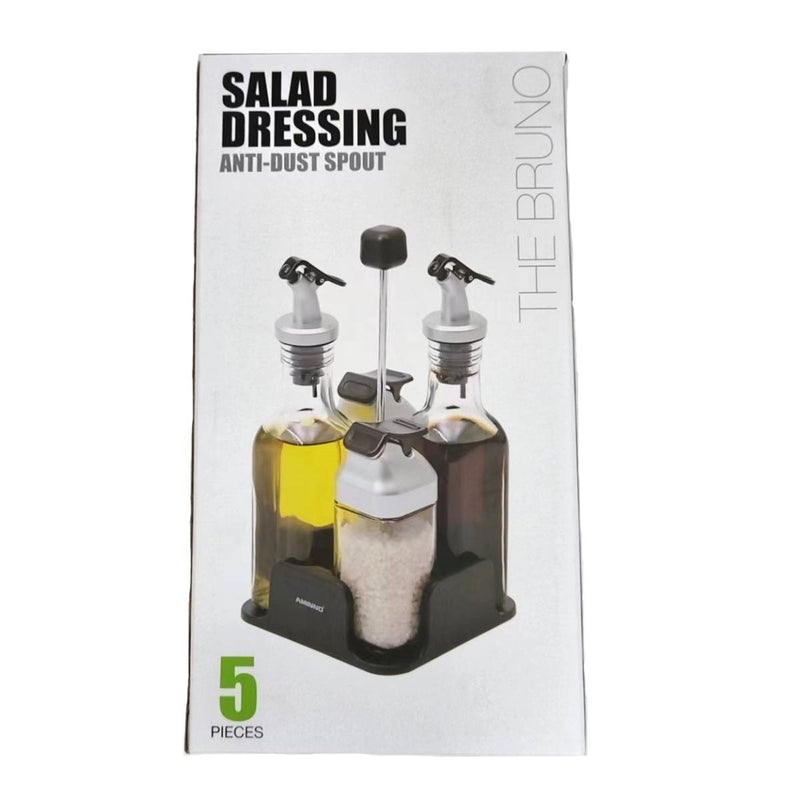 Glass Condiment 5 Pieces Set - Al Makaan Store