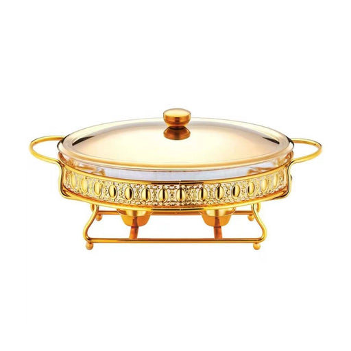 Stainless Steel Round Gold Food Warmer 3 Liter - Al Makaan Store