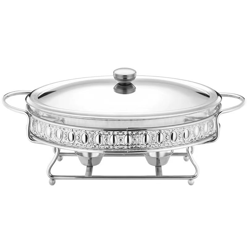 Stainless Steel Silver Oval Food Warmer 3 Liter - Al Makaan Store