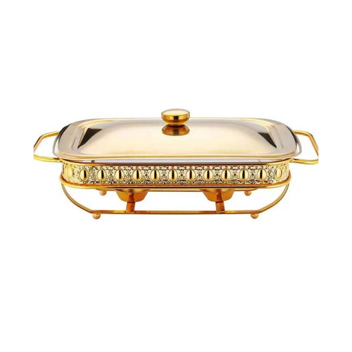 Stainless Steel Rectangular Golden Food Warmer 2 Liter - Al Makaan Store