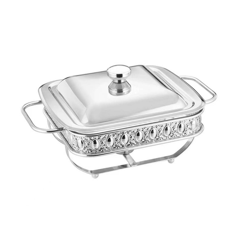 Stainless Steel Square Silver Food Warmer 1.8 Liter - Al Makaan Store