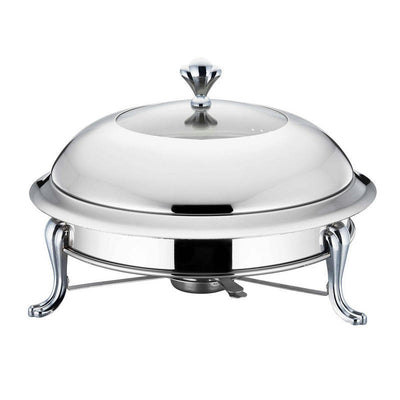 Silver Round SS Crown Food Warmer - Al Makaan Store