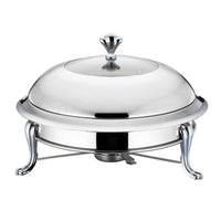 Stainless Steel Silver Round Crown Food Warmer 26 cm - Al Makaan Store