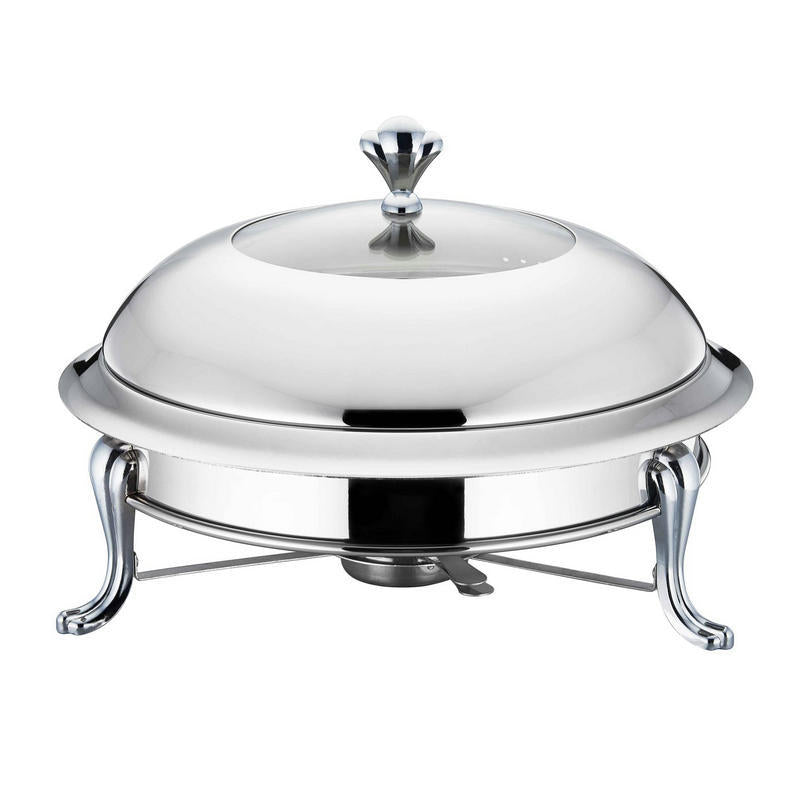 Stainless Steel Silver Round Crown Food Warmer 26 cm - Al Makaan Store