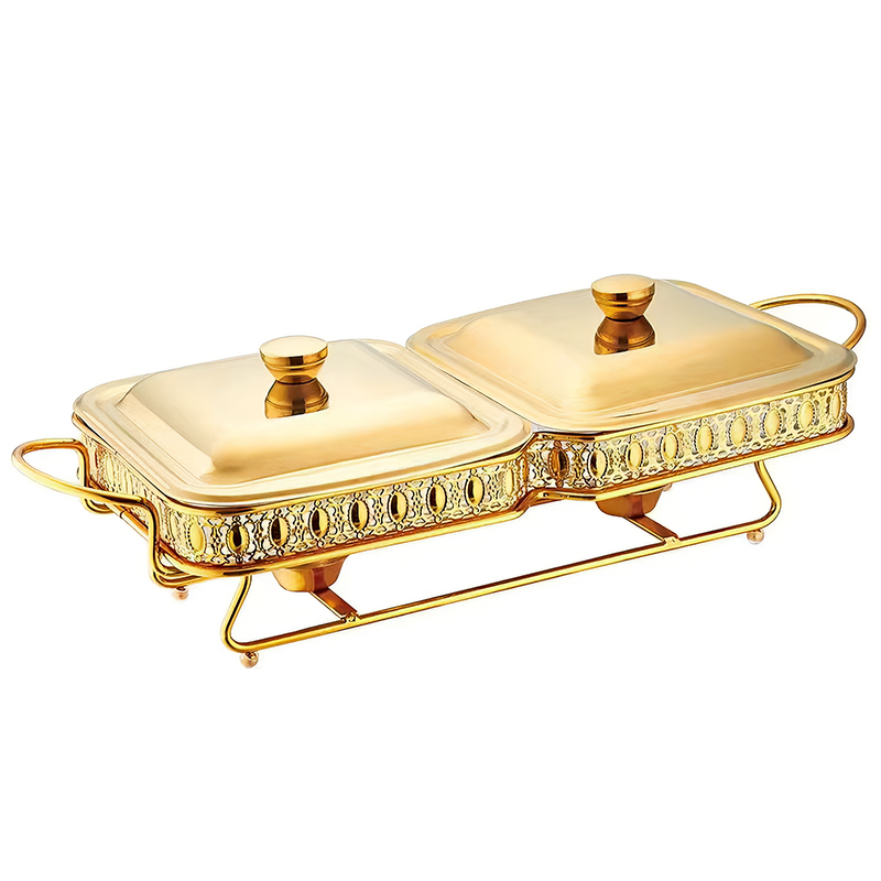 Golden Square Stainless Steel Double Food Warmer 1.8 Liter - Al Makaan Store