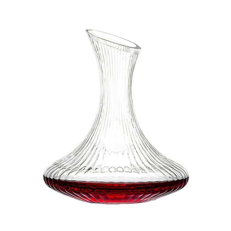 Transparent Ribbed Glass Decanter 1.8 Liter