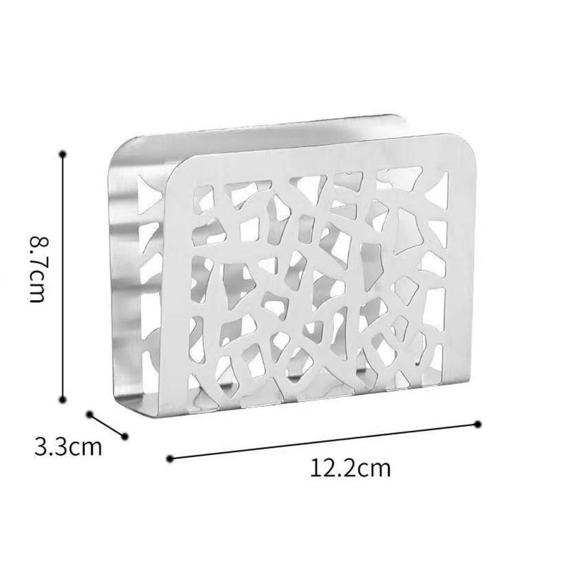 Stainless Steel Napkin Holder 12.1 cm x 3.2 cm x 8.2 cm - Al Makaan Store