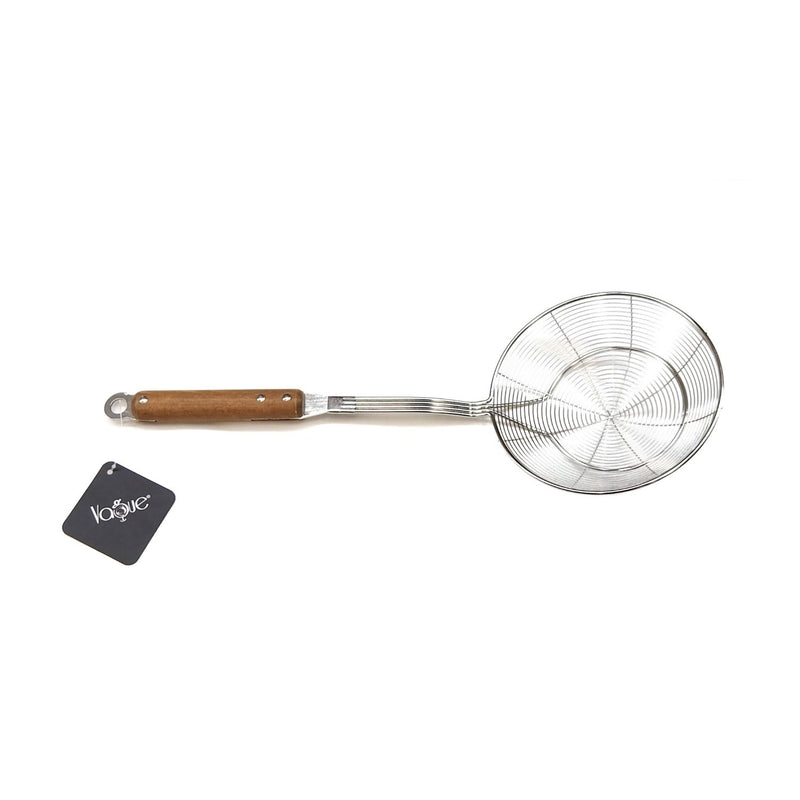 Vague Stainless Steel Wooden Handle Skimmer