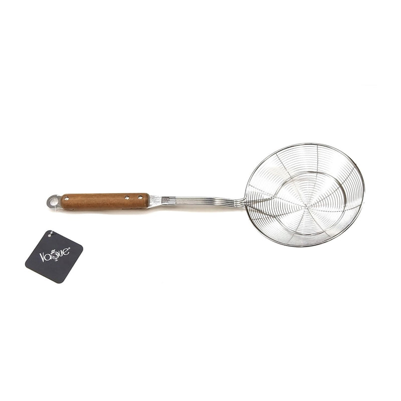 Vague Stainless Steel Wooden Handle Skimmer