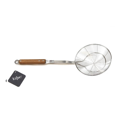 Vague Stainless Steel Wooden Handle Skimmer