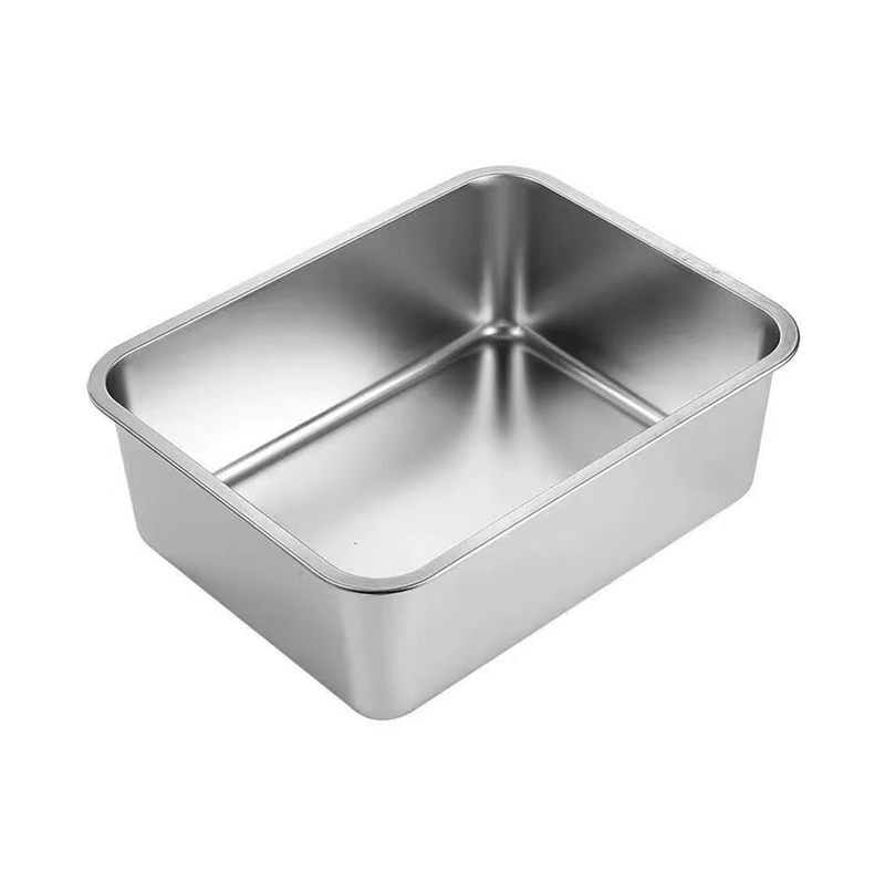 Vague Stainless Steel Rectangular Flat Tray - Al Makaan Store