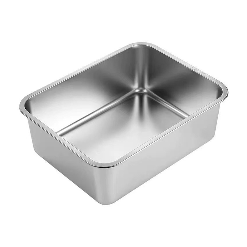 Vague Stainless Steel Rectangular Flat Tray - Al Makaan Store