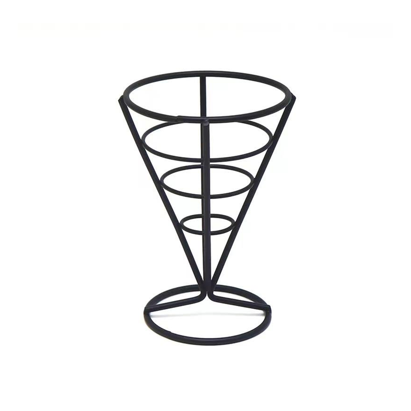 Vague Black French Fries Cone Wire Holder 10 x 14.4 cm- Al Makaan Store