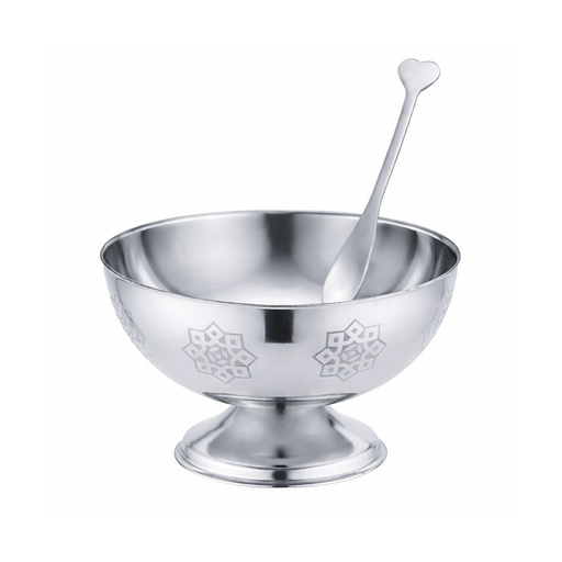 Vague Stainless Steel Ice Cream cup with Fork- Al Makaan Store