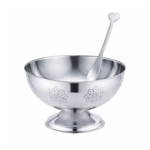 Vague Stainless Steel Ice Cream cup with Fork- Al Makaan Store