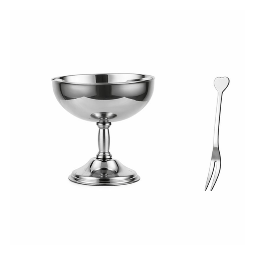 Vague Stainless Steel Salad Cup with Fork- Al Makaan Store