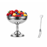 Vague Stainless Steel Salad Cup with Fork- Al Makaan Store