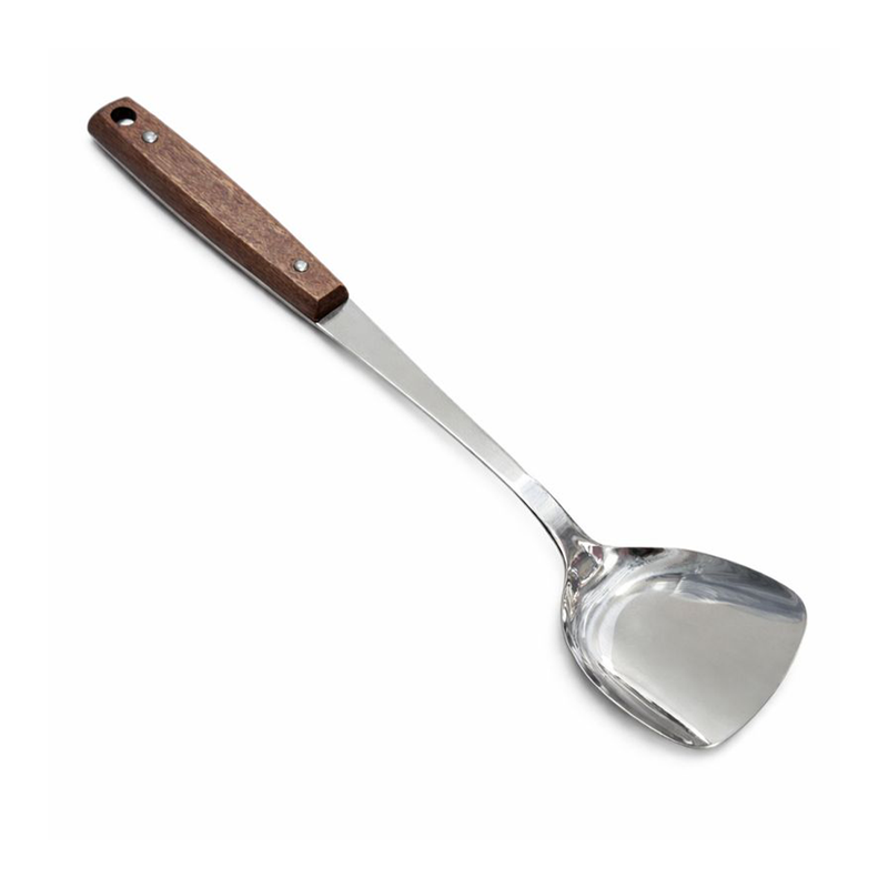 Vague Stainless Steel Turner with Sapele Wood Handle- Al Makaan Store