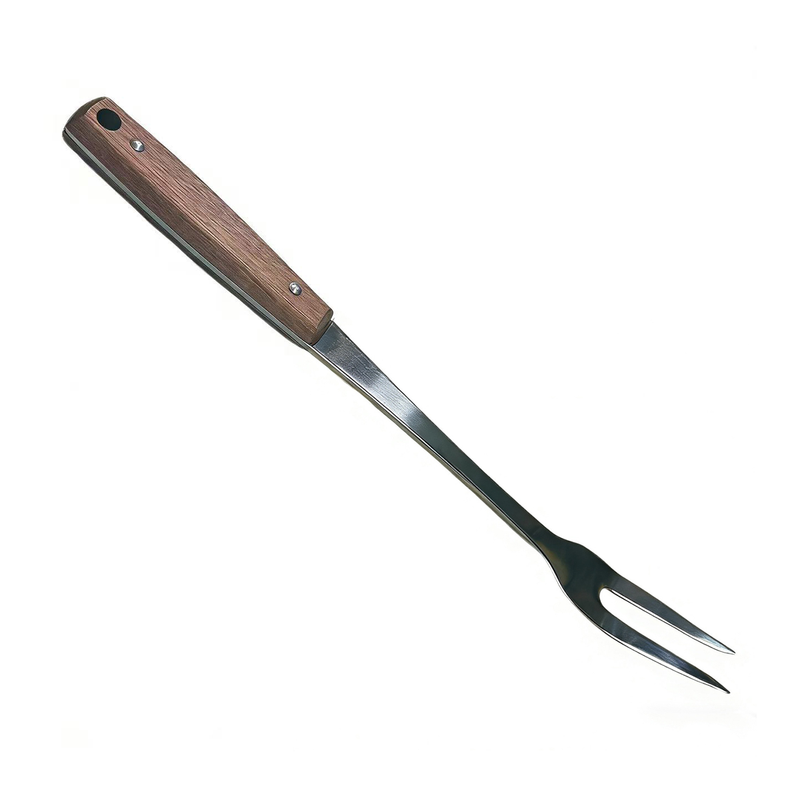 Vague Stainless Steel Meat Fork with Sapele Wood Handle- Al Makaan Store