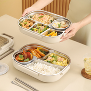 Vague Five Compartment Sealed Stainless Steel Lunch Box with Insulation Bag- Al Makaan Store