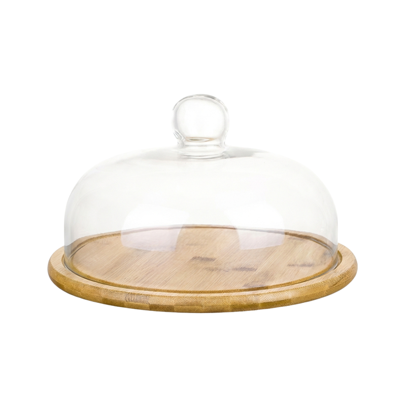 Vague Wooden Serving Cake Platter with Cover - Al Makaan Store