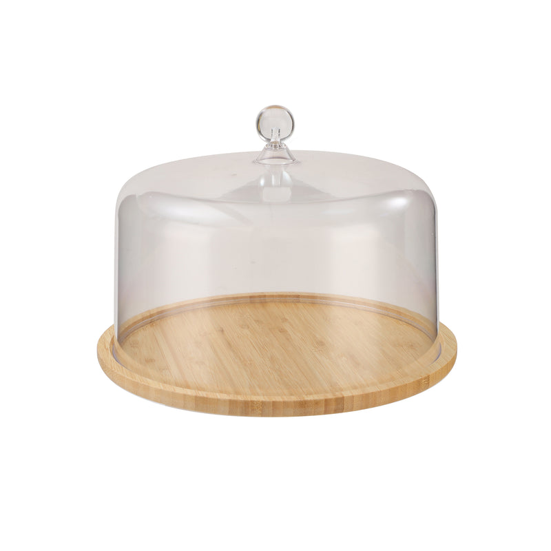 Vague Wooden Serving Cake Platter with Cover 27 x 20 cm