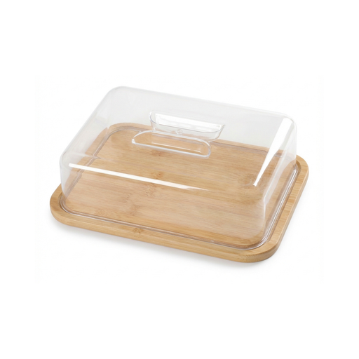 Vague Wooden Rectangular Serving Platter with Cover - Al Makaan Store