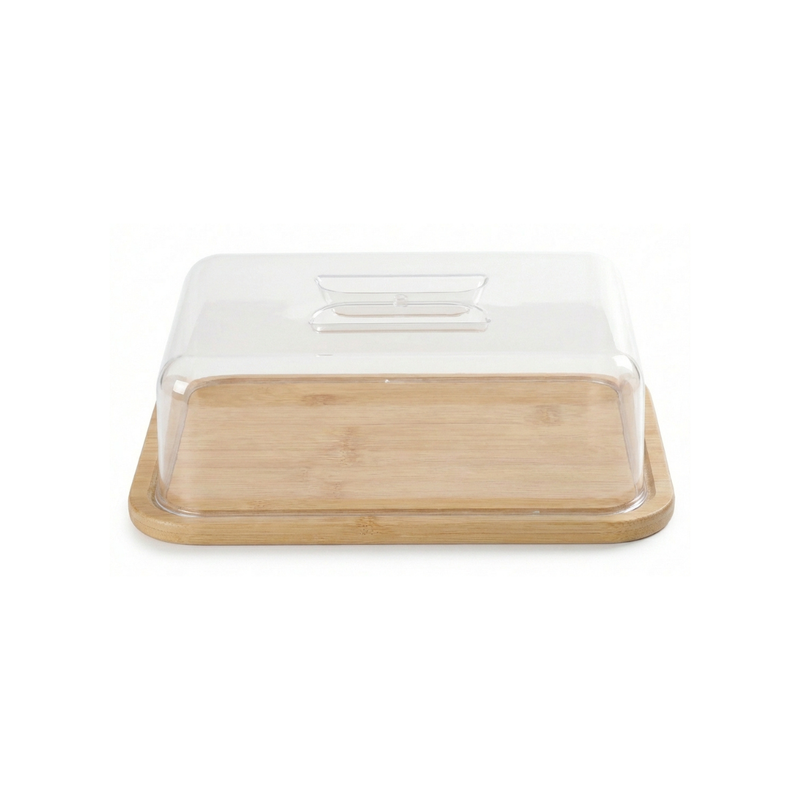 Vague Wooden Rectangular Serving Platter with Cover - Al Makaan Store