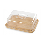 Vague Wooden Rectangular Serving Platter with Cover - Al Makaan Store