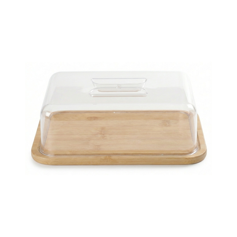Vague Wooden Rectangular Serving Platter with Cover - Al Makaan Store
