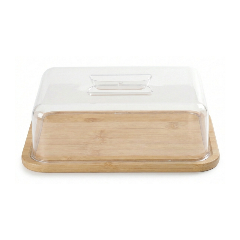 Vague Wooden Rectangular Serving Platter with Cover - Al Makaan Store