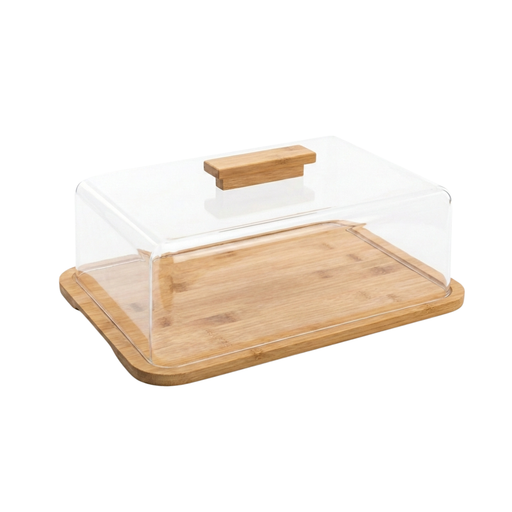 Vague Wooden Rectangular Serving Platter with Cover 36 x 27 x 12 cm - Al Makaan Store