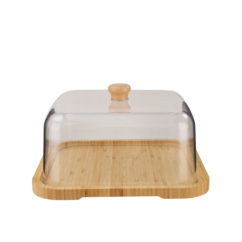Vague Wooden Square Serving Platter with Cover