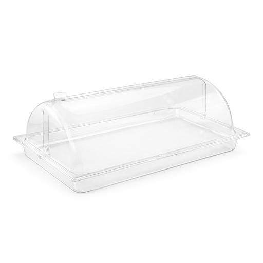 Vague Clear Rectangular Roll Top Serving Tray - Base 53 x 32.5 x 6.5 cm - Al Makaan Store