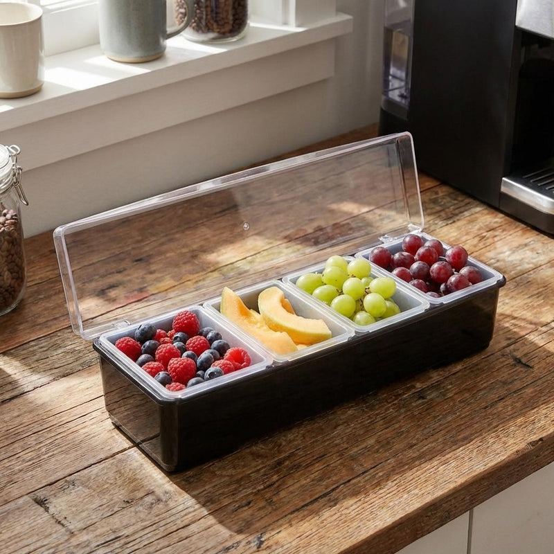 Vague Plastic 4-Compartment Fruits Box 59 x 16 x 18 cm