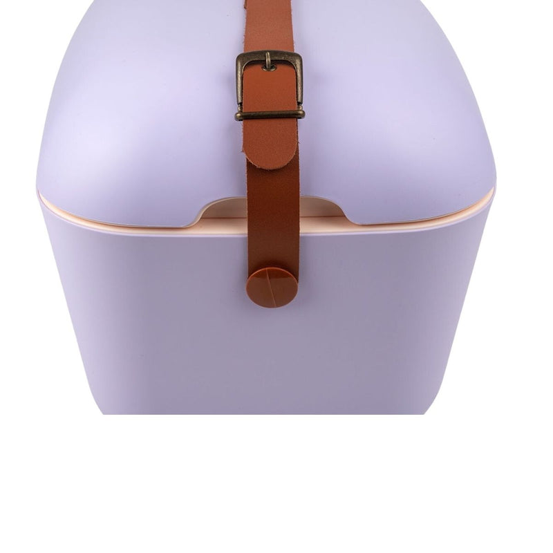 Polarbox 12L Classic Cooler Box with Leather Strap, Lilac & Yellow - Al Makaan Store