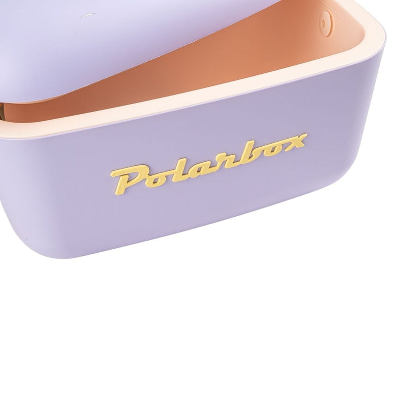 Polarbox 12L Classic Cooler Box with Leather Strap, Lilac & Yellow - Al Makaan Store