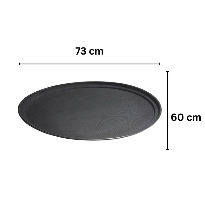 Vague Oval Non Slip Plastic Tray with Rubber