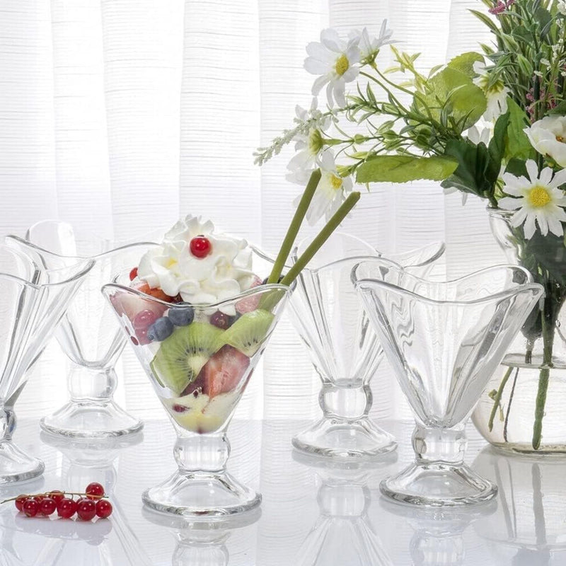 LX 2 Pieces Glass Ice Cream Cup 190 ml Set