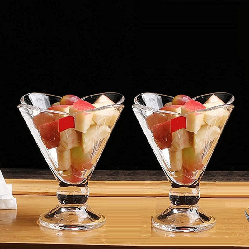 LX 2 Pieces Glass Ice Cream Cup 190 ml Set