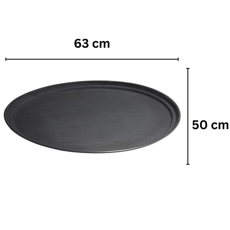 Vague Oval Non Slip Plastic Tray with Rubber