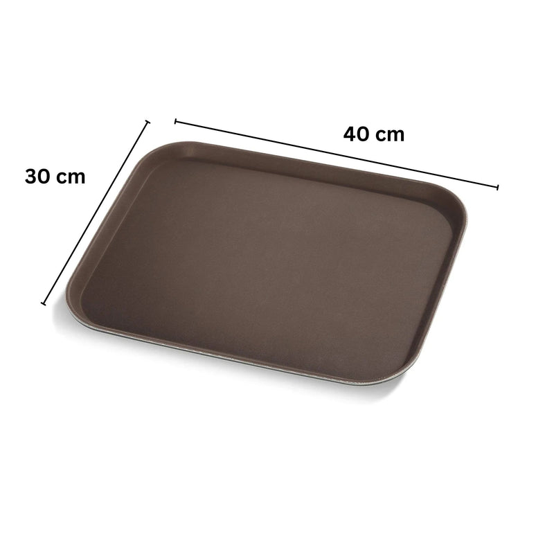 Vague Rectangular Non Slip Plastic Tray with Rubber