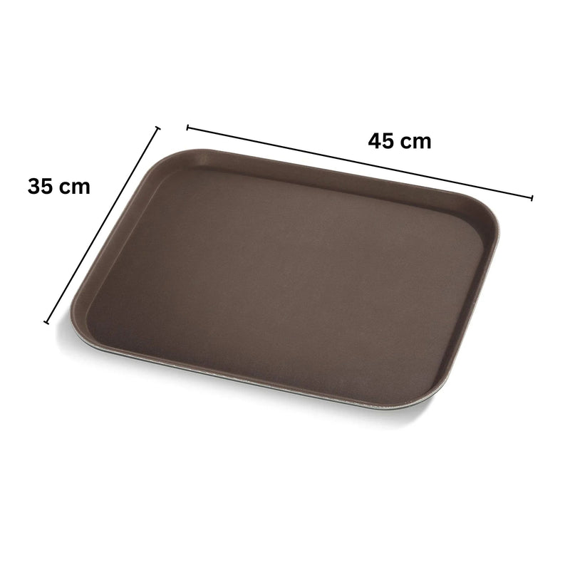 Vague Rectangular Non Slip Plastic Tray with Rubber