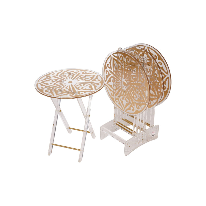 Vague Round Acrylic Round Tables Set - Al Makaan Store