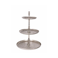 Vague Aluminium Round 3 Tier Stand with Stainless Steel 46 cm India - Al Makaan Store